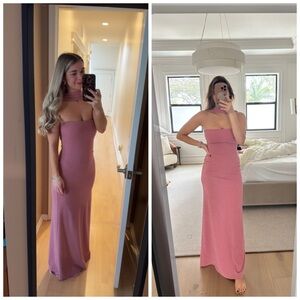 Delfi Collective Mica Maxi Bodycon Pink Glitter Sparkly Dress Small‎ Stretchy